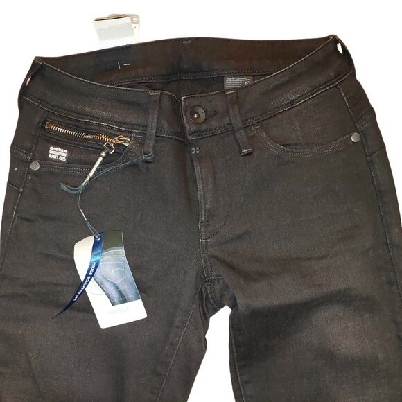 G-Star Raw Midge Sculpted Lift Skinny Slander Black Denim Jeans Sz 26 NWT - Picture 5 of 13
